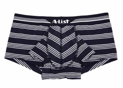 China Breathable cotton underwear low waist trunks stripe men boxers sexy soft underwear for sale