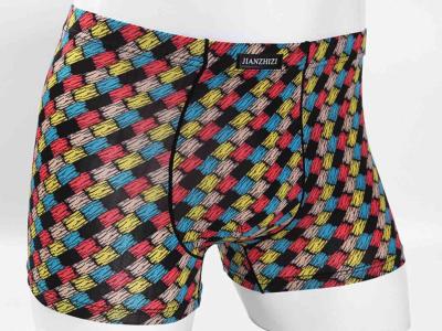 China Custom Printed Mens Underwear Knitted Fabric Size L With Lattice Pattern for sale