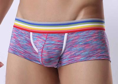 China Low Waist Mens Underwear Boxer Briefs With Support Pouch , Rainbow Waistband for sale