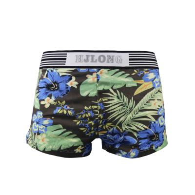 China Sexy Cotton Printed Pattern Trunks Low Rise  Men Underwear With Silica Logo for sale