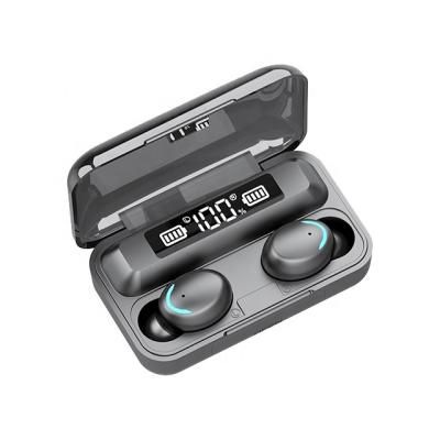 China High Fidelity Headset Sports Earphone Mini TWS 5.1 Earbuds F9-5 LED Light Tws Earphone Radio Earbuds With MIC Charging Box 2000Ahm for sale