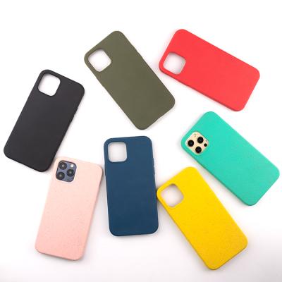 China Wheat Shockproof Waterproof Full Straw Slimoro TPU 360 Soft Biodegradable Cover Device for iphone 12 pro max phone case for sale