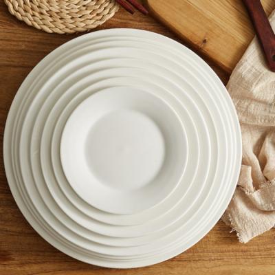 China Viable Promotional White Ceramic High End Multicolor Western Food Dinner Dish Bone China Restaurant Bulk Ceramic Dish Restaurant Dish for sale