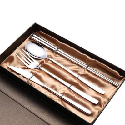 China Durable High Quality Luxury Black Matte Silver Stainless Steel Cutlery Knife Fork Spoon Set for sale