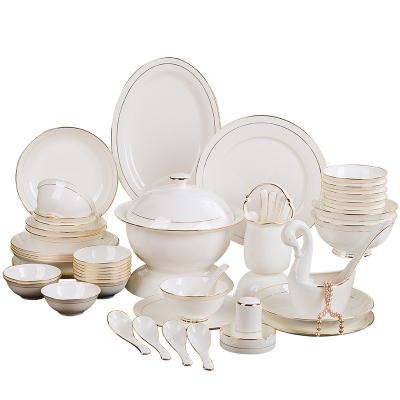 China Christmas Sustainable High Quality Premium Eco-Friendly Ceramic Tableware Ceramic Cutlery With Lid Dinner Dish Dinnerware Set for sale