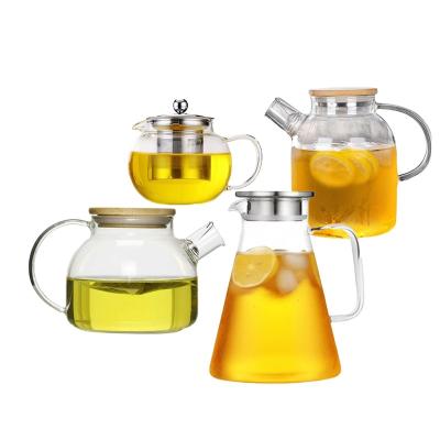 China High Borosilicate Custom Glass Teapot Large Capacity Sustainable Juice Processing Heat Resistant Glass Cooling Pot. for sale