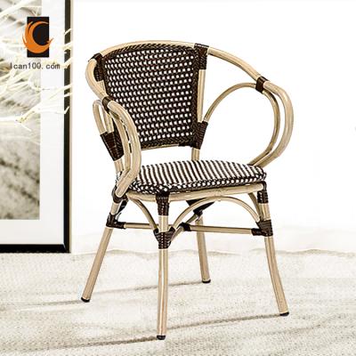 China New Modern Nordic Design Leisure Wicker Rattan Chair Wicker Dining Outdoor Garden Chairs Bistros Chair for sale