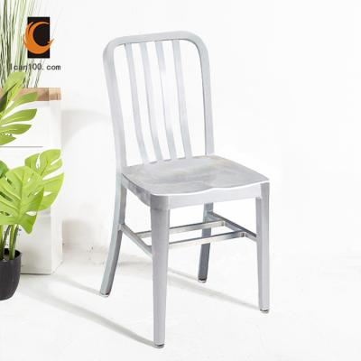 China Modern Simple Industrial Navy Chair Aluminum Stackable Metal Chairs Outdoor Chairs for sale