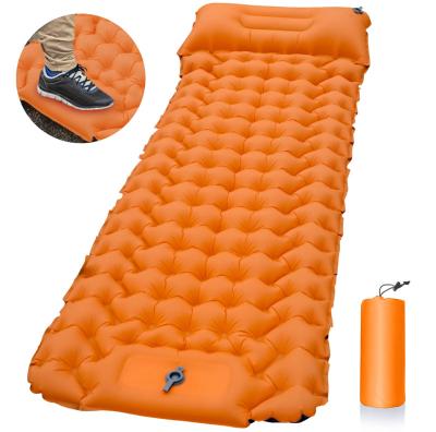 China Protective Modern Outdoor Camping Inflatable Sleeping Mattress With Pillows Travel Mat Folding Bed Ultralight Air Cushion Increase Trekking for sale