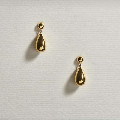 China Other Fashion 18K Gold Plated Geometric Water Drop Shaped Dangle Earrings Women Jewelry Waterproof Wholesale for sale