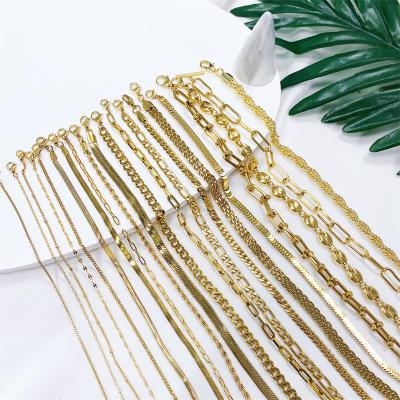 China CLASSIC High Quality 18k Gold Plated Stainless Steel Rope Snake Figaro Cuban Link Chain Necklace For Women Man for sale