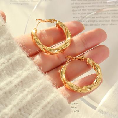 China French Luxury Vintage Fashion New Arrivals 18K Gold Plated Earring Jewelry Women Stainless Steel Earrings Jewelry for sale