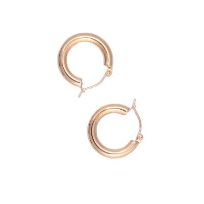 China TRENDY Fashion 18k Gold Plated Shiny Stainless Steel Women Jewelry Chunky Round Hoop Earrings For Circle Earring for sale