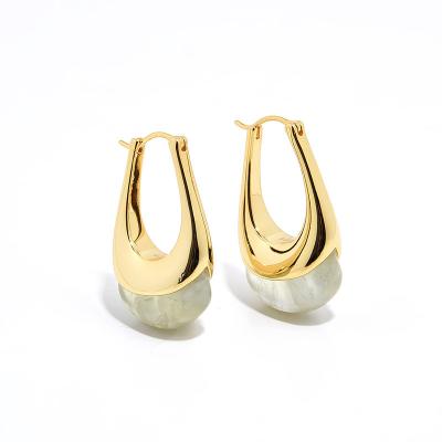 China Other New INS Stainless Steel S925 Earrings Resin Spliced ​​Fashion Women's Jewelry for sale