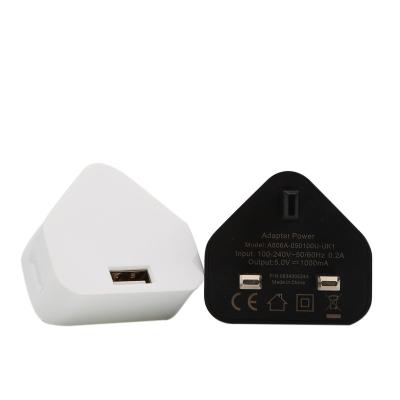 China Electronic Products CE GS APPROVED UK PLUG USB Phone Charger 5V1A USB Adapter for sale