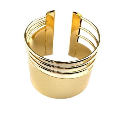 China Wholesale career office/factory street ladies punk metal exaggerated smooth open bangle tin bangle women for sale