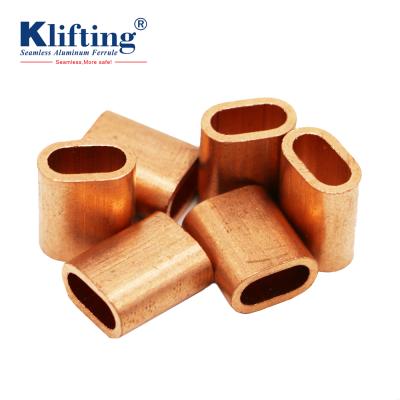 China Wire Rope Hoisting Copper Crimping Ferrule For 1/8