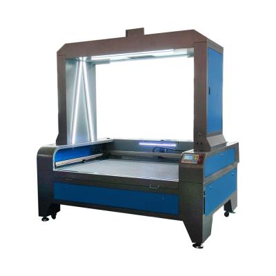 China Full View Dual 1810 Laser Cutter CCD 1610 Laser Cutter Head Cloth Garment Laser Label Cutting Machine CCD Camera Autofeed Leather Cloth for sale