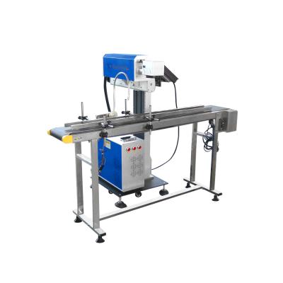 China Automatic Laser Flight Fiber Laser Marking Machine Locating Feed for sale