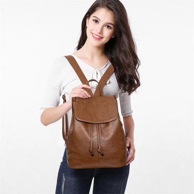 China 2021 New Design Women's No Purse PU Leather Travel School Bag Backpack Supplier PU Leather for sale