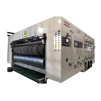 China CLOTHING Carton Box Machine Automatic Flexo Printing Slotting Die Cutting With In One Line Folder Gluer Machine for sale