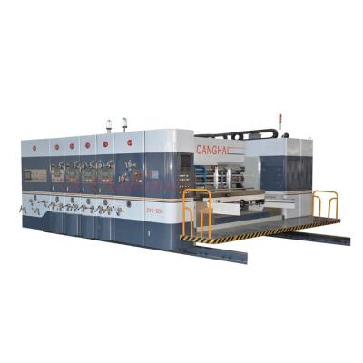 China Factory Canghai Double Color Flexo Printing Die Cutting Slot Machine for sale