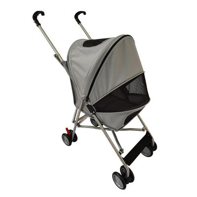 China Hot Selling Sustainable Customized One Hand Operate Retractable Pet Stroller With Breathable Mesh for sale