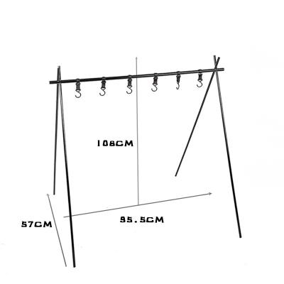 China Outdoor Activities Factory Price Durable Chair And Table Hook Storage Equipment Folding Tripod Frame For Camping Shelving for sale