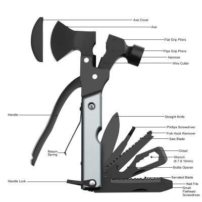 China Top quality camping folding multifunctional outdoor mobile gear multifunctional ax rescue hammer for sale