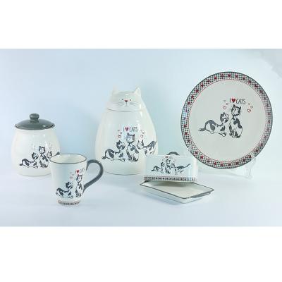 China Wholesale Disposable Cat Eco-Friendly Design OEM Ceramic Dinnerware Set for sale