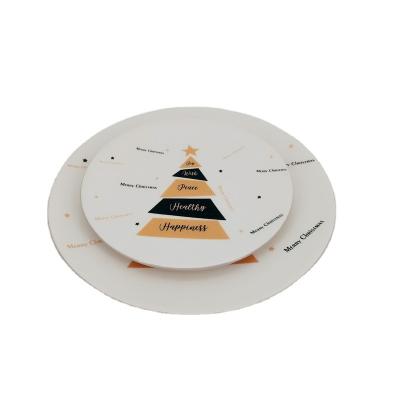 China Sustainable Christmas Tableware Holiday Gifts Gold Christmas Tree Ceramic Dishes With Multi Sizes for sale