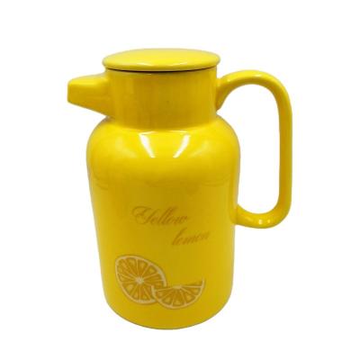 China Sustainable Popular Customized Ceramic Milk Jug Water Jug Self Drinking Water Pot for sale