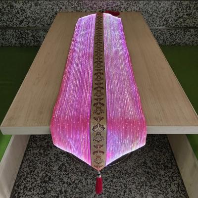 China Glow in the Dark LED Fiber Table Runner - Luminous Table Runner with LED Lights for sale