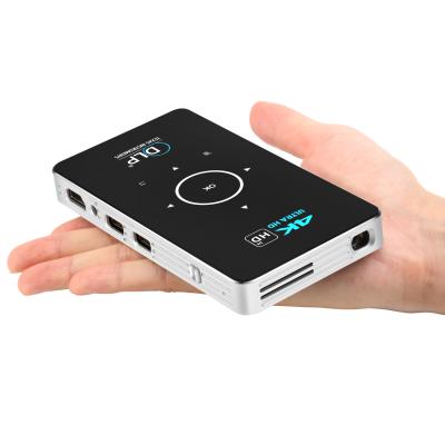 China 2021 hot latestes 3D Mini Home Theater 2G+16G DLP 4K Ready WiFi Android Projector C6 Projector Android 9.0 for sale