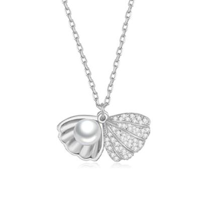 China Fashion Exquisite Shell Zircon S925 Silver Necklace for sale