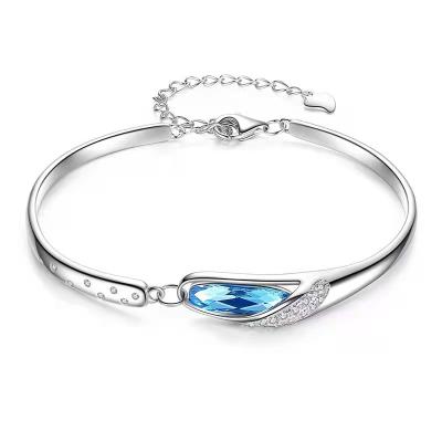 China Fashion Elegant S925 Silver and Blue Crystal Bracelet for sale