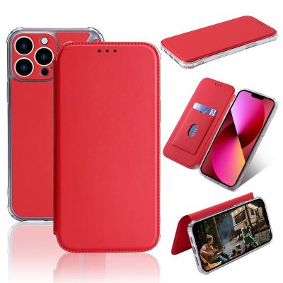 China Shockproof Phone Cover Silicon Case Card Slot Leather Case For Xiaomi 12 Pro Flip 12 Mobile Cover for sale