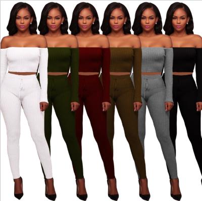 China Anti-Static 6 Colors Wholesale High-elastic Yarn Top Pants Crop Two-piece Set In Stock for sale