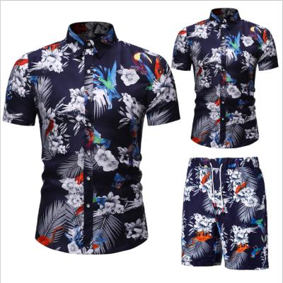 China Custom Anti-Shrink Button Up Shirt Men's Shirts Short Sleeve Button Down Mens Shirt And Short Sets for sale