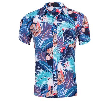 China Anti-pilling Wholesale Custom Casual Shirts Printing Floral Hawaiian Shirts Men for sale