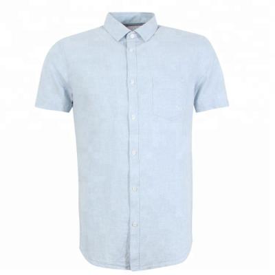 China Hot Sale Breathable Cotton Blend Canvas Shorts Sleeve Formal Men's Dress Shirts for sale