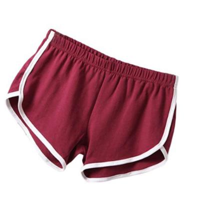 China Sustainable Wholesale Solid Color Elastic Waist Running Workout Gym Shorts Women for sale