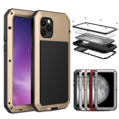 China Waterproof Dustproof Shockproof Rugged Metal Case Metal Anti-fall Phone Armor Case For iphone 11 12 13 Pro Max for sale