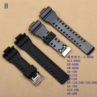 China New Comfortable Silicone PU Watch Band Strap For Gshock GA-100/110/120/150/200/300 Replacement Watch Strap for sale