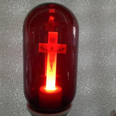 China Hot Sale B22 Indoor Lighting Church Lighting Edison Bulbs T30 220/240V 3W Flickering Flame Light Bulbs Jesus Cross Light Bulb for sale