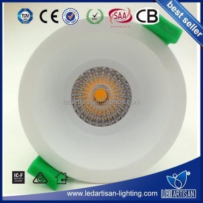 China Residential Top Selling Optical COB Down Lightweight SAA CE RCM IC-F Approved With Recess 70 90mm Flat for sale