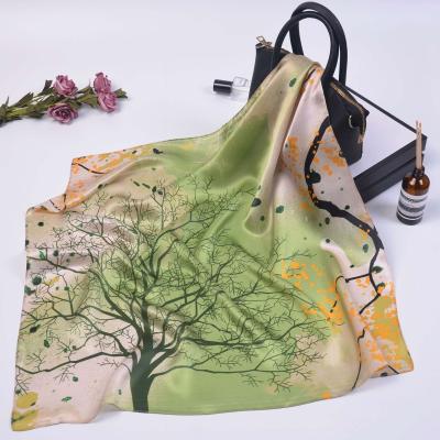 China Square Low MOQ 100% Silk Scarves Wholesale Ladies Square Scarves Custom Digital Printed Own Design Twill Silk Graceful Scarf With Logo for sale