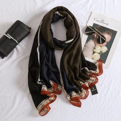 China New INS wind printing autumn fashion splicing cotton and shawl canvas Korean thin sunscreen scarf dual-use beach towel for sale