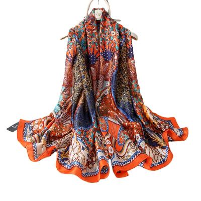 China Latest New Arrival Silky Feeling Design Custom Design Lace Brocade Women Scarf for sale