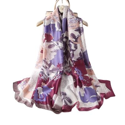 China Factory Manufacture Various Silky Feeling Wholesale Personalized Printed Silk Satin Scarf for sale